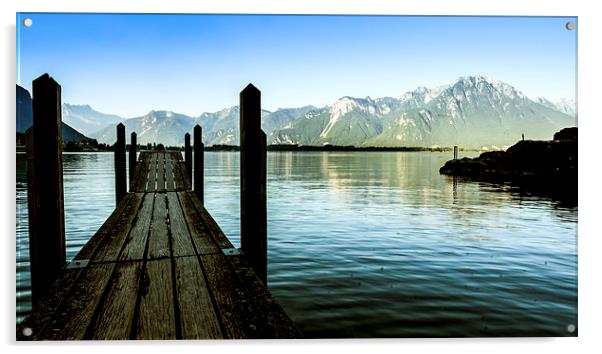 Pier on Lake Geneva Acrylic by Olavs Silis