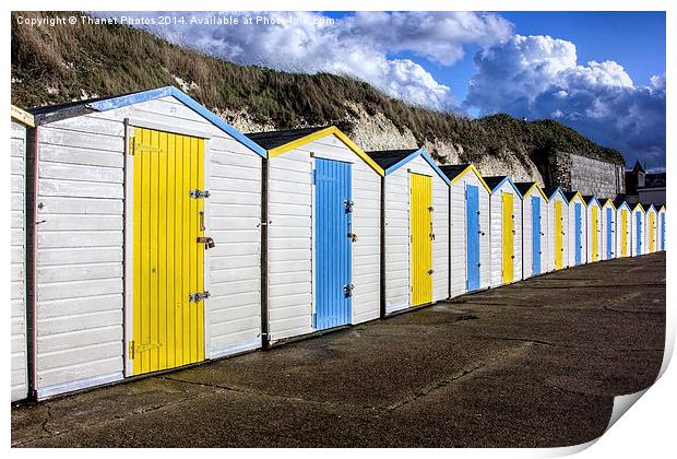 Westbay beach huts Print by Thanet Photos