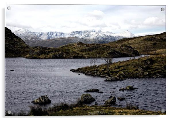 Helvellyn from across Angle Tarn Acrylic by Andreas Klatt