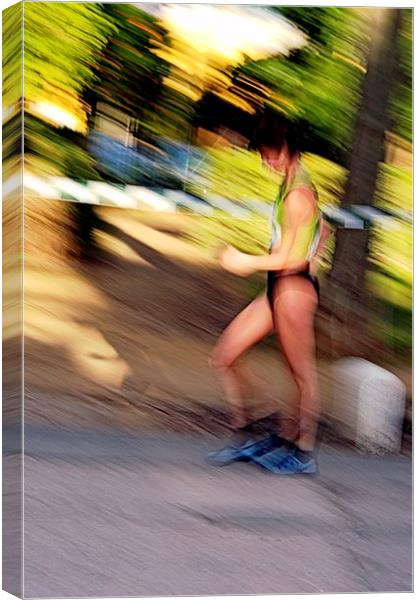 Runner at full speed Canvas Print by Jose Manuel Espigares Garc