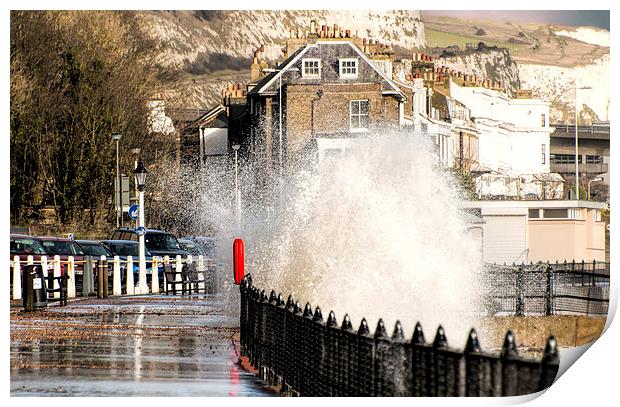 Dover coast on a stormy day Print by Susan Sanger