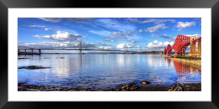 The Crossings on the Forth Framed Mounted Print by Tom Gomez