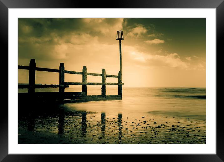 Fading light at Dawlish Warren Framed Mounted Print by Andy dean