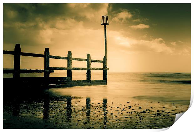 Fading light at Dawlish Warren Print by Andy dean