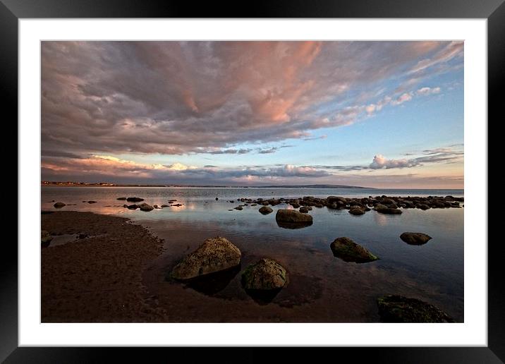 cloudy beach Framed Mounted Print by jane dickie