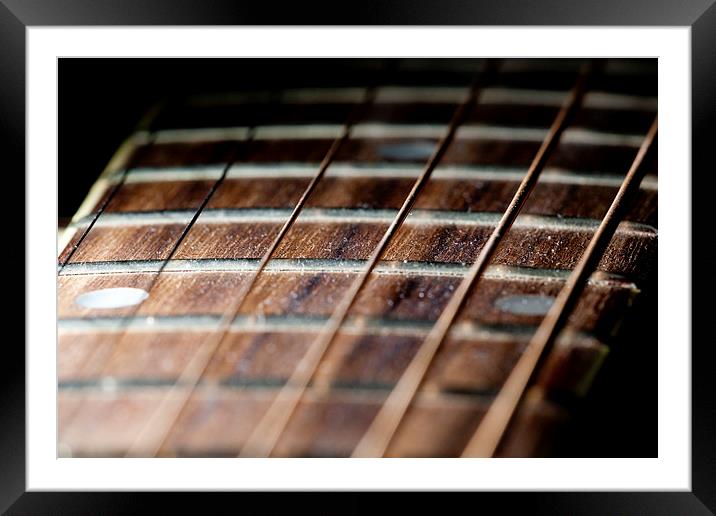 Guitar Neck Framed Mounted Print by Adam Withers