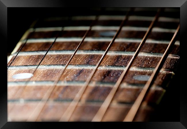 Guitar Neck Framed Print by Adam Withers