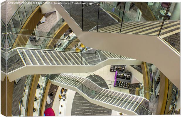 Liverpool Library Staircase Canvas Print by Paul Madden