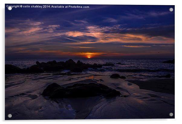 Thailand Beach Sunset Acrylic by colin chalkley