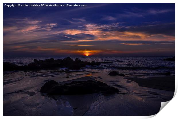 Thailand Beach Sunset Print by colin chalkley