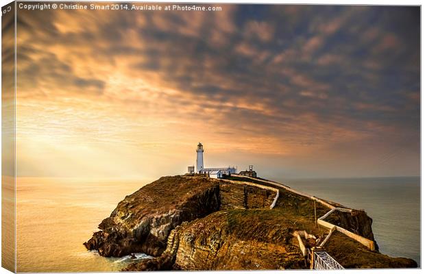 SouthStack Lighthouse Sunset Canvas Print by Christine Smart