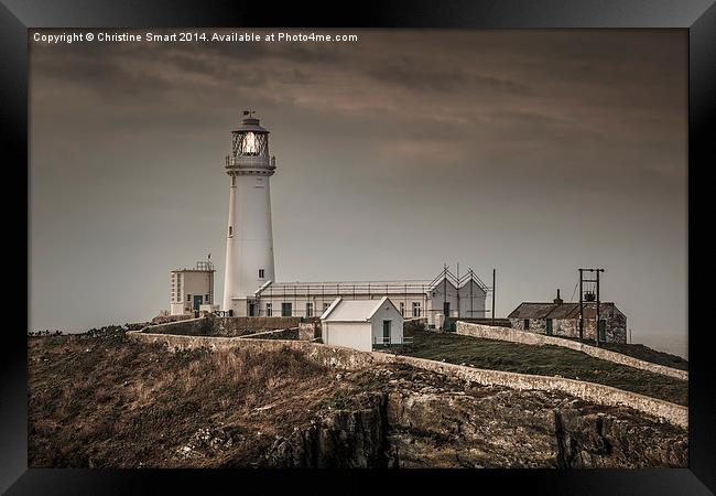 Early Evening at SouthStack Lighthouse Framed Print by Christine Smart