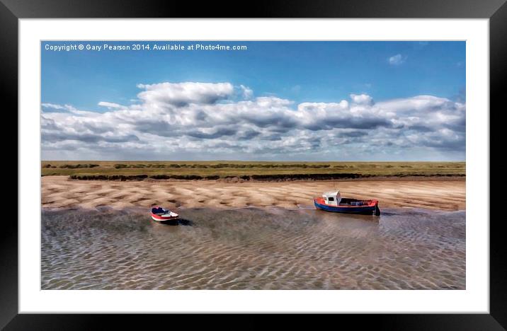 Low tide Burnham Overy Staithe Framed Mounted Print by Gary Pearson