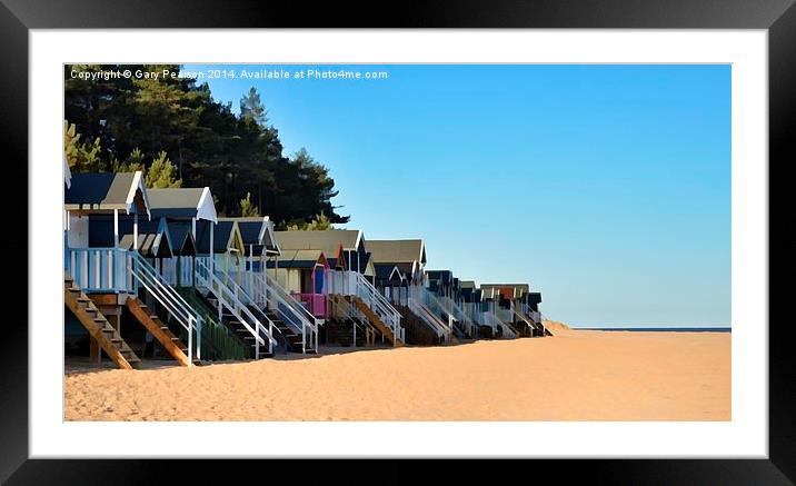 Colourful beach huts at Wells Framed Mounted Print by Gary Pearson
