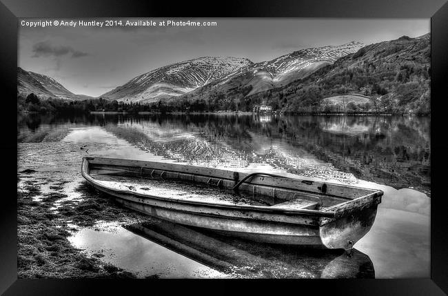 Boat on Lake Grasmere Framed Print by Andy Huntley
