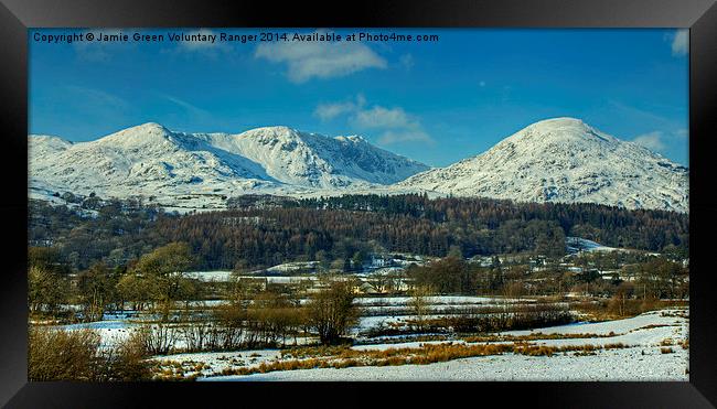 Dow Crag And Coniston Old Man Framed Print by Jamie Green