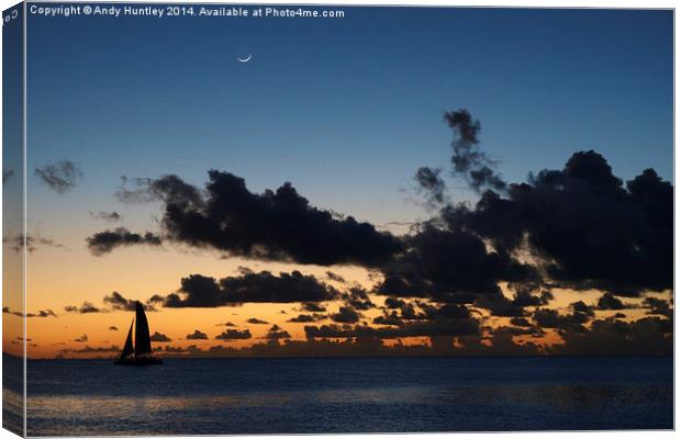 Sailing at Dusk Canvas Print by Andy Huntley