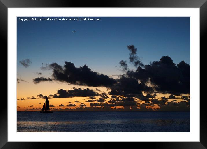 Sailing at Dusk Framed Mounted Print by Andy Huntley