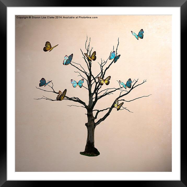 Tree of Flutters Framed Mounted Print by Sharon Lisa Clarke
