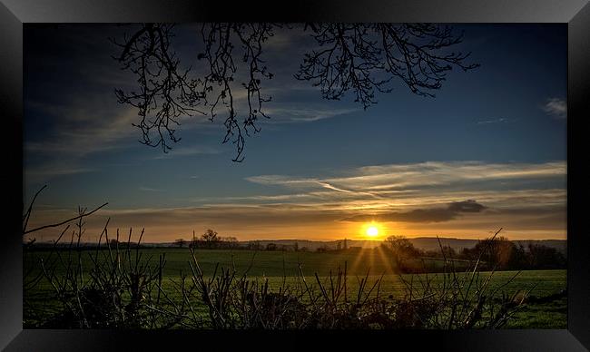 Winter Sundown Framed Print by richard downes