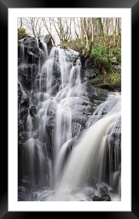 Fairlie Castle Waterfall Framed Mounted Print by Geo Harris