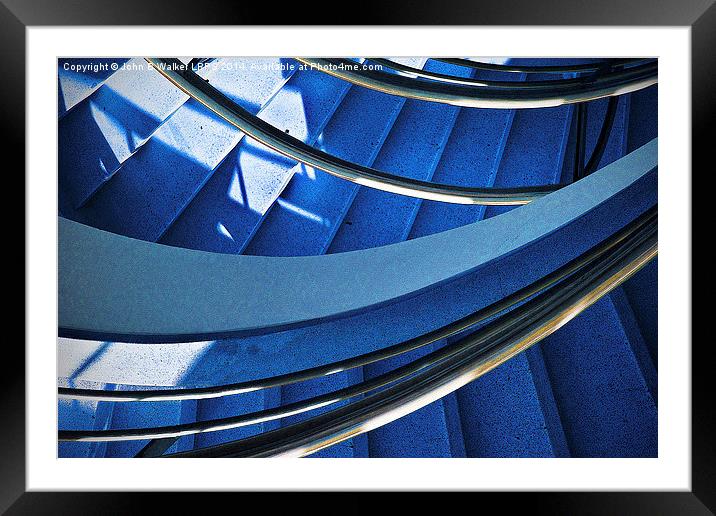 Blue Stairs Framed Mounted Print by John B Walker LRPS
