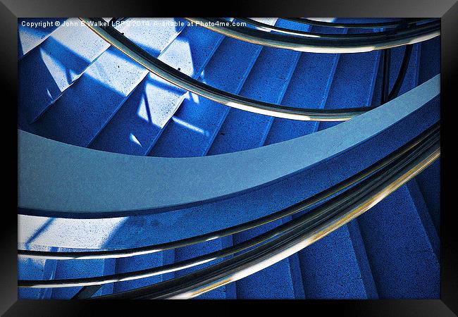 Blue Stairs Framed Print by John B Walker LRPS