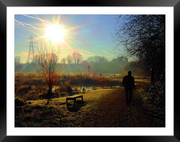 Sunrise. At King Arthurs Lakes Andover, England Framed Mounted Print by Andrew Middleton