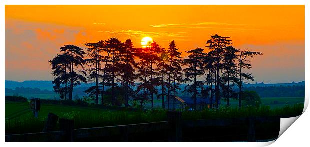 Sunrise Danebury Ring Print by Andrew Middleton