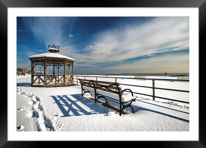 Winter on the Boardwalk Framed Mounted Print by Kevin Ainslie