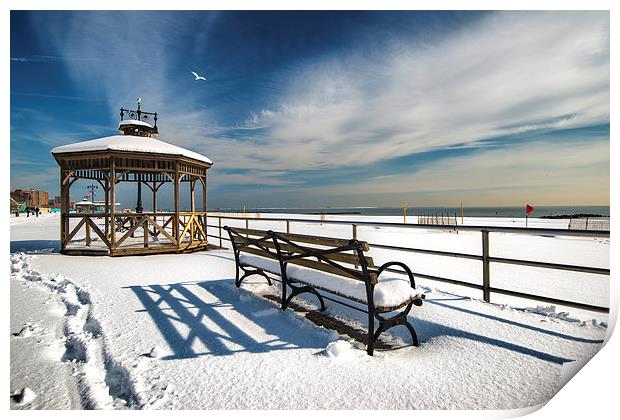 Winter on the Boardwalk Print by Kevin Ainslie