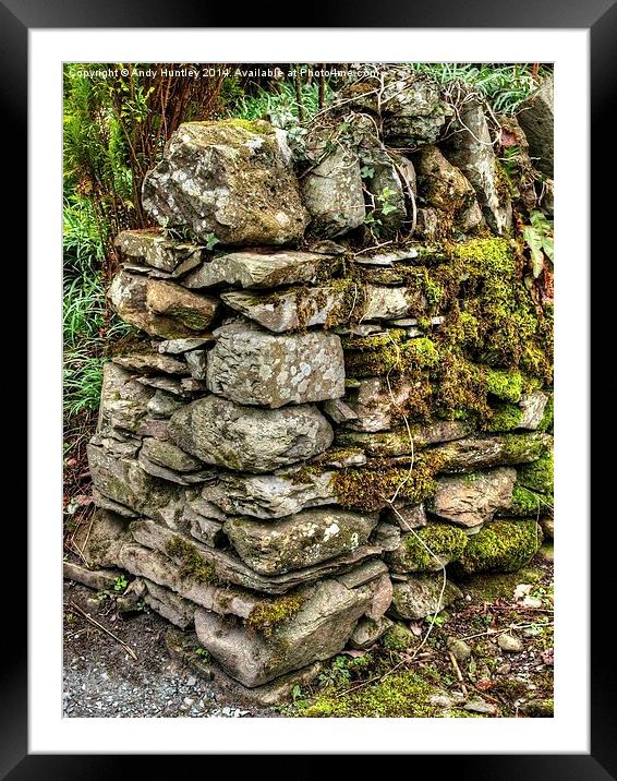 Drystone Wall Framed Mounted Print by Andy Huntley