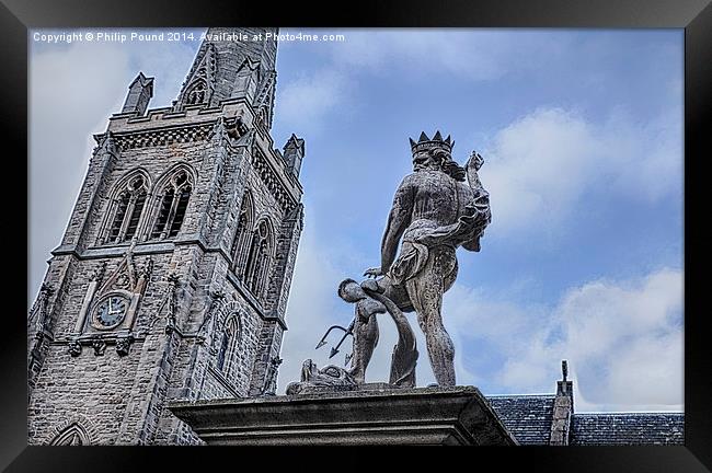 Neptune Statue in Durham City Centre Framed Print by Philip Pound