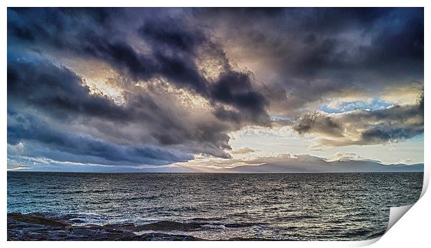 Stormy Skies Over Arran Print by Geo Harris