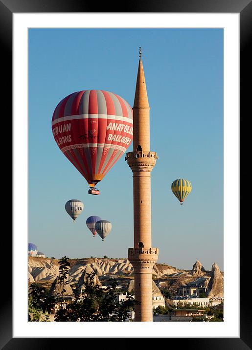 Hot Air Balloons, Cappadocia, Turkey Framed Mounted Print by Geoffrey Higges