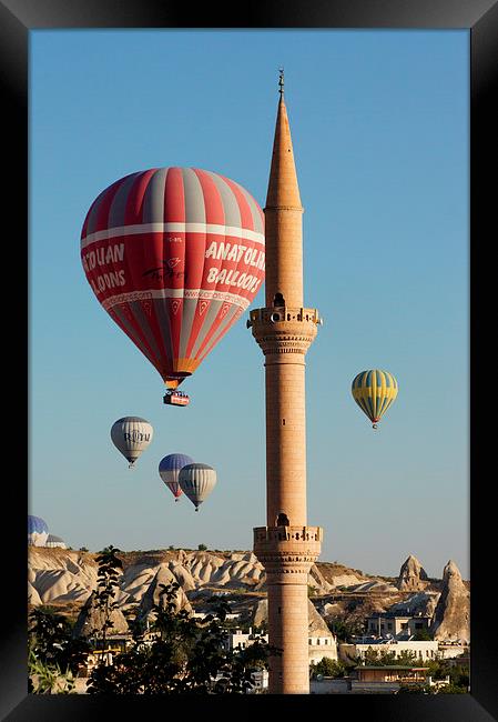 Hot Air Balloons, Cappadocia, Turkey Framed Print by Geoffrey Higges