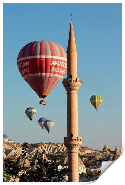 Hot Air Balloons, Cappadocia, Turkey Print by Geoffrey Higges