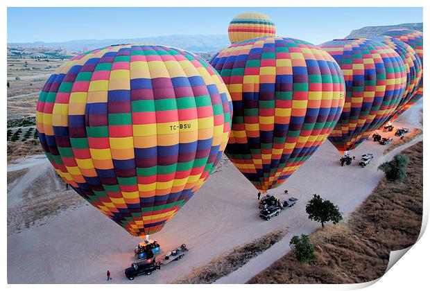 Hot Air Balloons, Goreme, Turkey Print by Geoffrey Higges