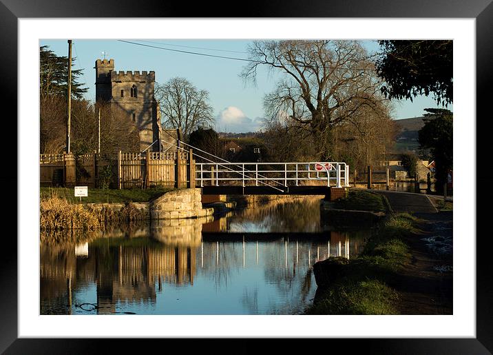 St Cyr Church On The Stroud Water Canal Framed Mounted Print by Ben Kirby
