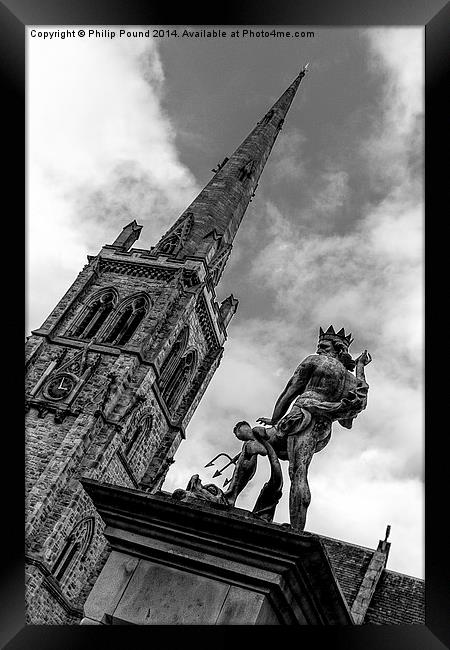 Neptune Statue in Market Square Durham Framed Print by Philip Pound