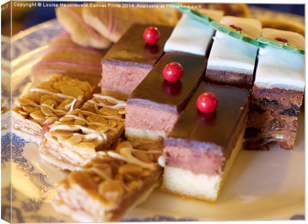 Small cakes for traditional afternoon tea Canvas Print by Louise Heusinkveld