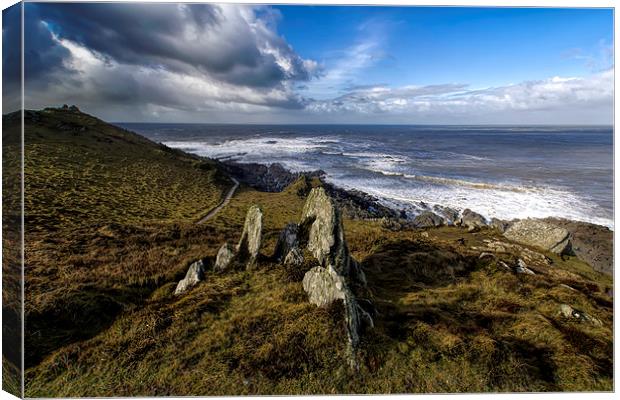Morte Point rocks Canvas Print by Dave Wilkinson North Devon Ph
