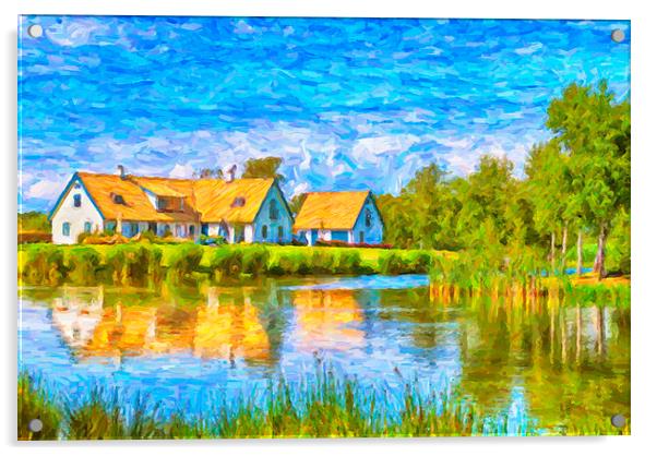 Swedish lakehouse Acrylic by Antony McAulay