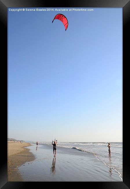 Kitesurfing at Arambol, Goa Framed Print by Serena Bowles