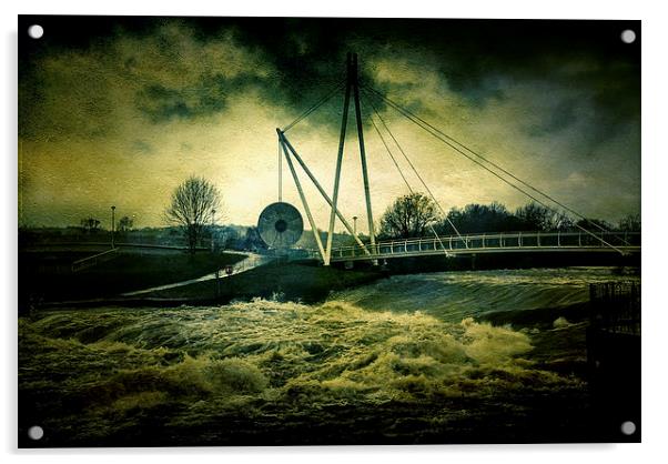 Wind,water & a bridge Acrylic by Andy dean