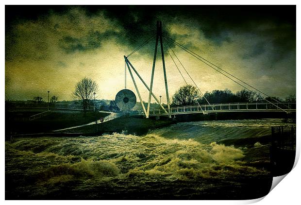 Wind,water & a bridge Print by Andy dean