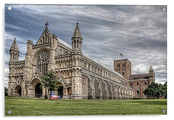 St Albans Cathedral Acrylic by Philip Pound