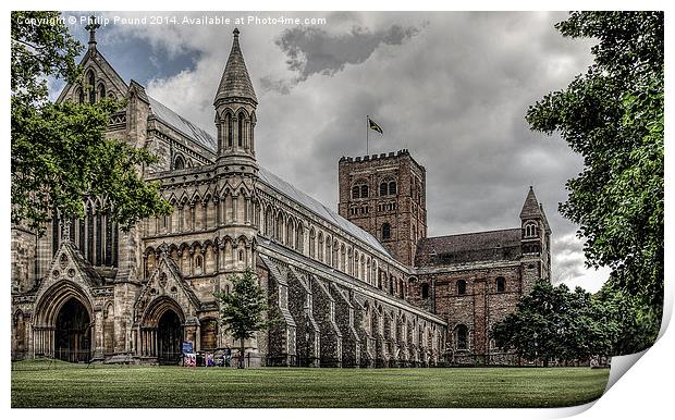 St Albans Cathedral Print by Philip Pound
