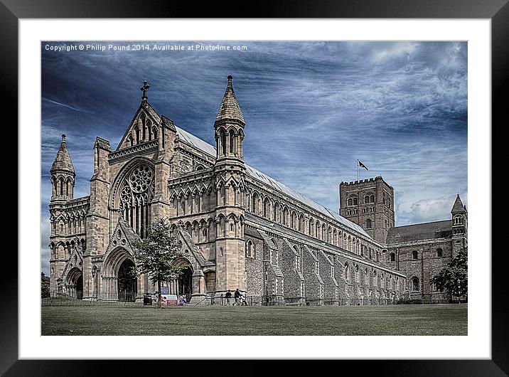 St Albans Cathedral Building Framed Mounted Print by Philip Pound