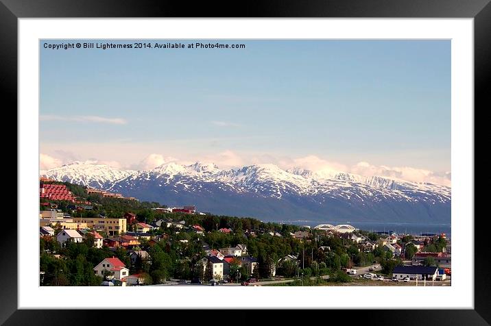 A Snow Capped Backdrop , Tromso Framed Mounted Print by Bill Lighterness